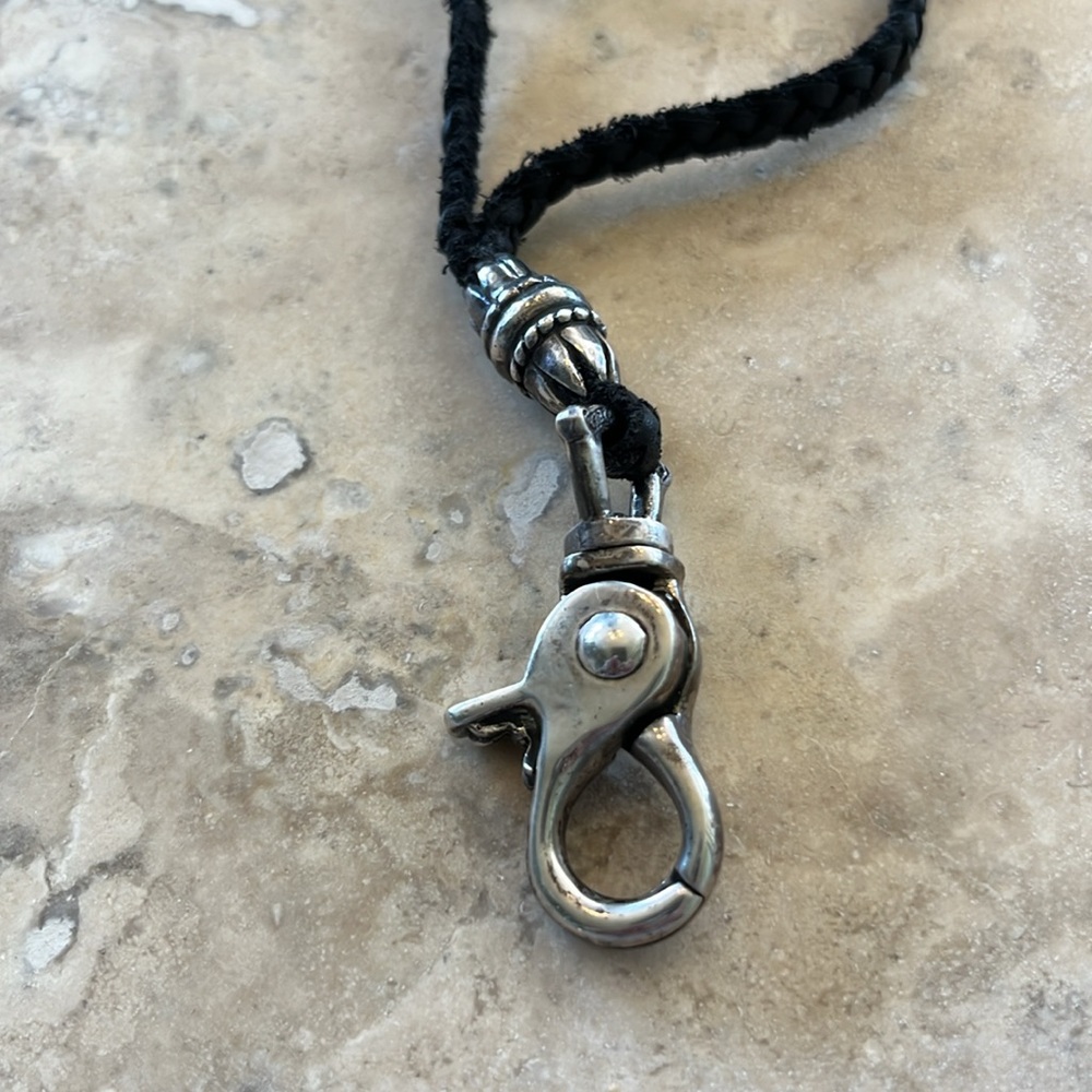 Original,authentic Chrome hearts swivel hook on braided leather cord - Picture 4 of 5